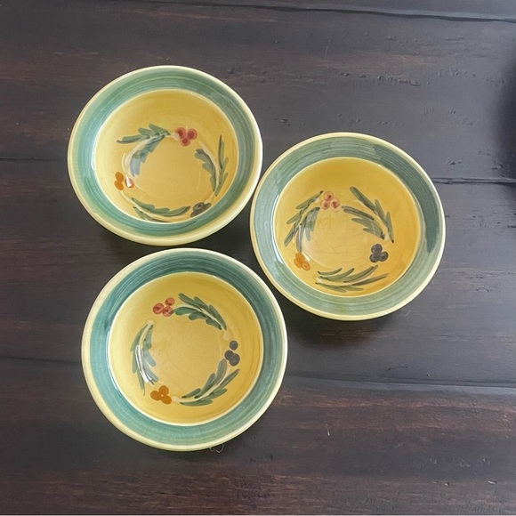 Williams Sonoma Handcrafted Yellow and Green Ceramic Bowl Set - Picture 5 of 9
